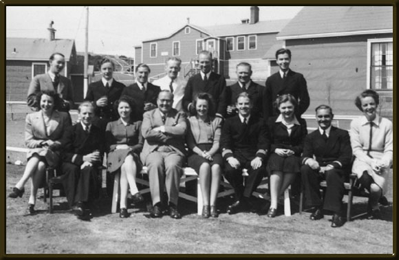 [BOAC ground staff, Botwood, 1945.]